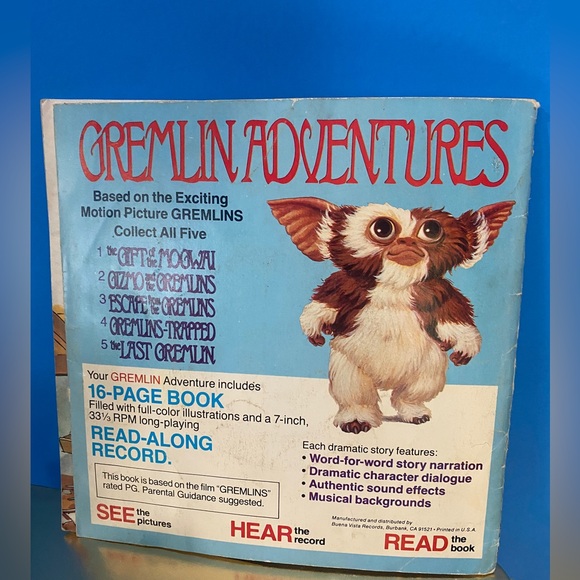 GIZMO AND THE GREMLINS VITGE 80s VINYL RECORD & 16 PAGE BOOK READ ALONG RECORD - Picture 2 of 16
